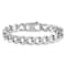 Rhodium Over Sterling Silver Polished 10.0mm Curb 8 Inch Chain Bracelet