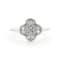 Moissanite Rhodium Over Sterling Silver 4-Leaf Clover Cluster Ring