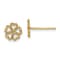 14k Yellow Gold 7.5mm Textured Five Hearts Circle Stud Earrings