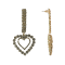 Off Park® Collection, Gold Crystal Double Heart Drop Earring