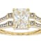 Diamond Simulant Rectangular Octagonal Solitaire Ring In 18K Gold Over
Sterling Silver 3.34ctw