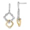 14K Two-tone Lab Grown Diamond SI1/SI2, G H I, Fancy Square Drop Post Earrings