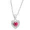 Lab Created Ruby And White Cubic Zirconia Rhodium Over Silver Children's
Heart Pendant 0.49ctw