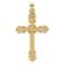 14k Yellow Gold Polished Textured Diamond Pattern Cross Pendant