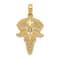 14k Yellow Gold Textured Caduceus with Nurses Cap Pendant