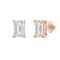 White Cubic Zirconia 14k Rose Gold Studs With Velvet Gift Box 3.00ctw