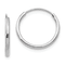 Rhodium Over 14K White Gold Endless Hoop Earrings
