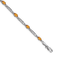 Rhodium Over 14k White Gold Citrine and Diamond Bracelet