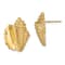 14k Yellow Gold 2D Textured Conch Shell Stud Earrings