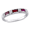 Ruby and Diamond 10K White Gold Ring 0.58ctw