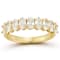 Sterling Statements 14K Yellow Gold Over Sterling Silver Oval CZ Half
Eternity Band Ring