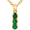 Zambian Emerald And White Diamond Round Pendant Necklace In 18K Gold
Over Sterling Silver 0.31ctw