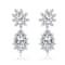 Marquise And Pear Shape CZ Drop Earrings In Sterling Silver