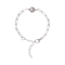 Gray Cultured Pearl Paperclip Chain Bracelet in Sterling Silver