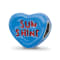 Sterling Silver Sun Shine Enameled Heart Bead