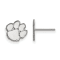Rhodium Over Sterling Silver  LogoArt Clemson University Extra Small
Post Earrings