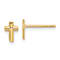 14k Yellow Gold Polished Cross Stud Earrings