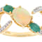 Opal, Emerald And White Zircon Ring In 18K Gold Over Sterling Silver 1.15ctw