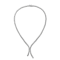 Bezel-Set CZ Tennis Necklace In White Rhodium Over Brass