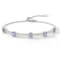 Rhodium Over Sterling Silver Oval Tanzanite and White Zircon Bolo
Bracelet 1.1ctw