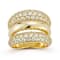 Rachel Zoe CZ Triple Dome Stacked Ring in 14K Gold Over Sterling Silver