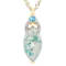 Blue Chalcedony, Neon Apatite And White Zircon Pendant Necklace In 18K
Gold Over Sterling Silver 2.33ctw