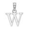 Rhodium Over 14k White Gold Polished Block Letter W Initial Pendant