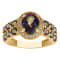 10K Yellow Gold Oval Mystic Fire Topaz and Diamond Ring 1.74ctw