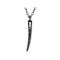 Men's Black CZ Pendant With Chain In Sterling Silver 0.05ctw