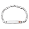 Rhodium Over 14k White Gold Medical Soft Diamond Shape Red Enamel Figaro
Link ID Bracelet