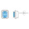 7x5mm Emerald Cut Simulated Aquamarine And Created White Sapphire 10k
White Gold Stud Earrings