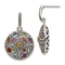 Sterling Silver with 14K Accent Antiqued Multi Gemstone Post Dangle Earrings