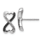 Rhodium Over 14k White Gold Black and White Diamond Infinity Heart Stud Earrings