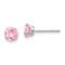 Rhodium Over 14k White Gold 5mm Pink Cubic Zirconia Stud Earrings