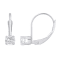 4mm Round White Topaz Rhodium Over 14k White Gold Drop Earrings