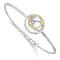 14k Yellow Gold and 14k White Gold Diamond Circle Cluster Bar Bracelet