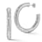Sterling Statements Rhodium Over Sterling Silver Cubic Zirconia Satin
Round Hoop Earrings
