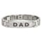Stainless Steel Brushed and Polished Lasered DAD 8.75-inch Bracelet