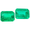 Colombian Emerald 5x4mm Emerald Cut Matched Pair 0.76ctw