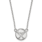 Rhodium Over Sterling Silver NHL LogoArt Buffalo Sabres Pendant Necklace