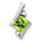 Rhodium Over 10k White Gold 0.63 ctw Cushion Peridot and Diamond Chain
Slide Pendant