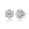 CZ Flower Halo Stud Earrings In Sterling Silver