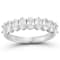 Sterling Statements Rhodium Over Sterling Silver Oval CZ Half Eternity
Band Ring