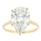 Lab-Grown Diamond Pear Shape Solitaire Ring In 14K Gold 5.00ct