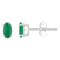 5x3mm Oval Emerald 14k White Gold Stud Earrings