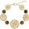 Smoky Quartz Disc Station Bracelet In 18K Gold Over Sterling Silver 3.30ctw