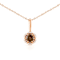 Natural Brown Smoky Quartz 14K Rose Gold Over Sterling Silver Round
Shape Pendant with Chain