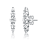 Five-Stone CZ Linear Drop Earrings In Sterling Silver
