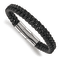 Black Cotton and Stainless Steel Polished Black IP-plated 8.5-inch with
0.5-inch Extension Bracelet