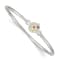 Sterling Silver Enamel Flower and Ladybug Children's Bangle Bracelet